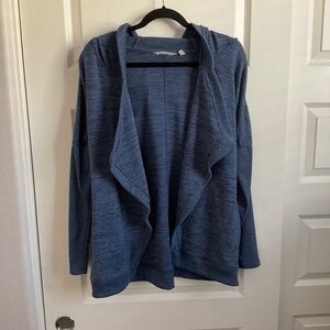 Athleta Open Front Hooded Cardigan - Blue - Size Medium